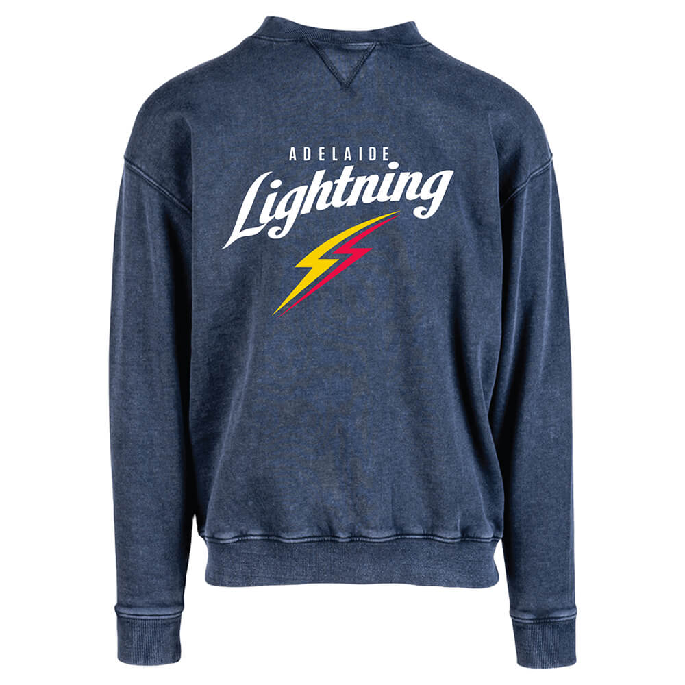 Unisex Stone Wash Sweatshirt Lightning Logo